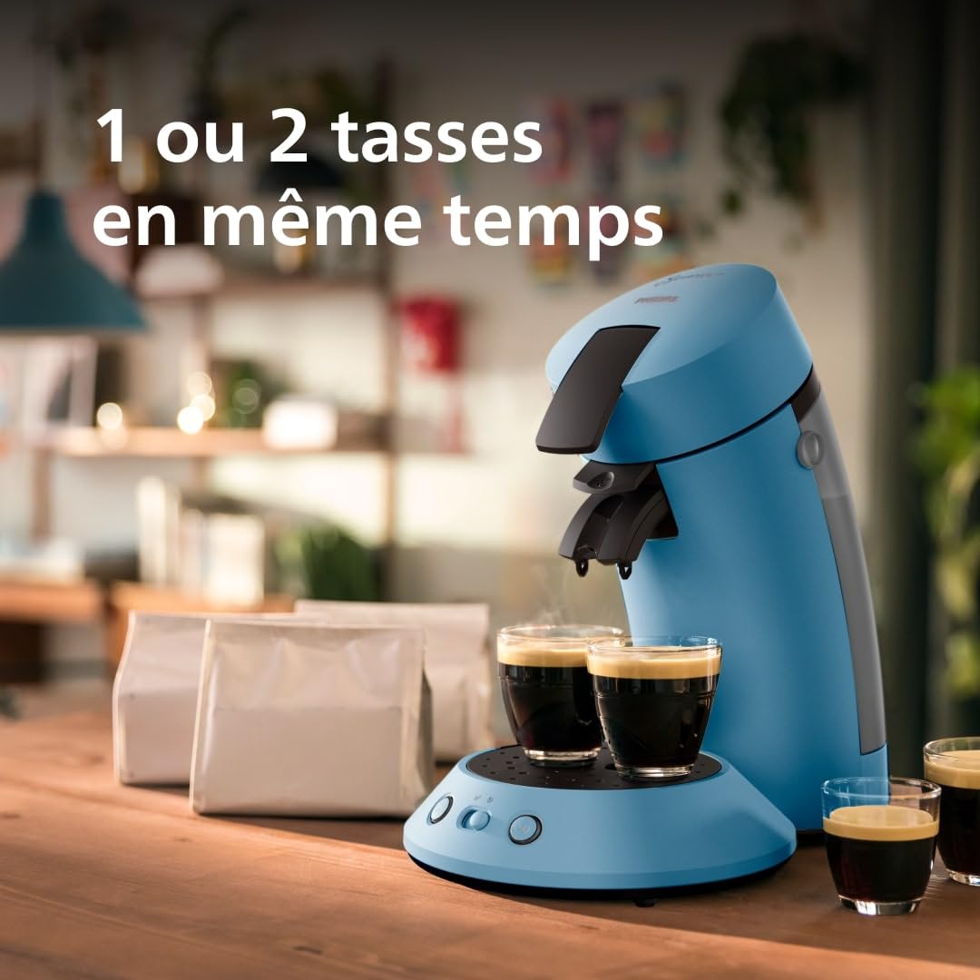Cafetière Senseo Original Plus Bleu Paon – Extraction à Dosettes – CSA210/00