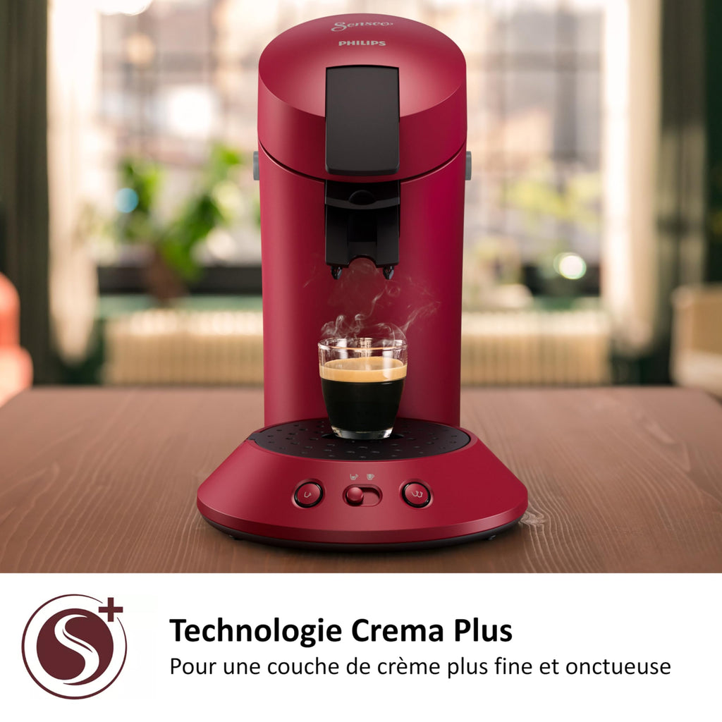 Cafetière Senseo Original Plus Rouge Vif – Système Dosettes – CSA210/91