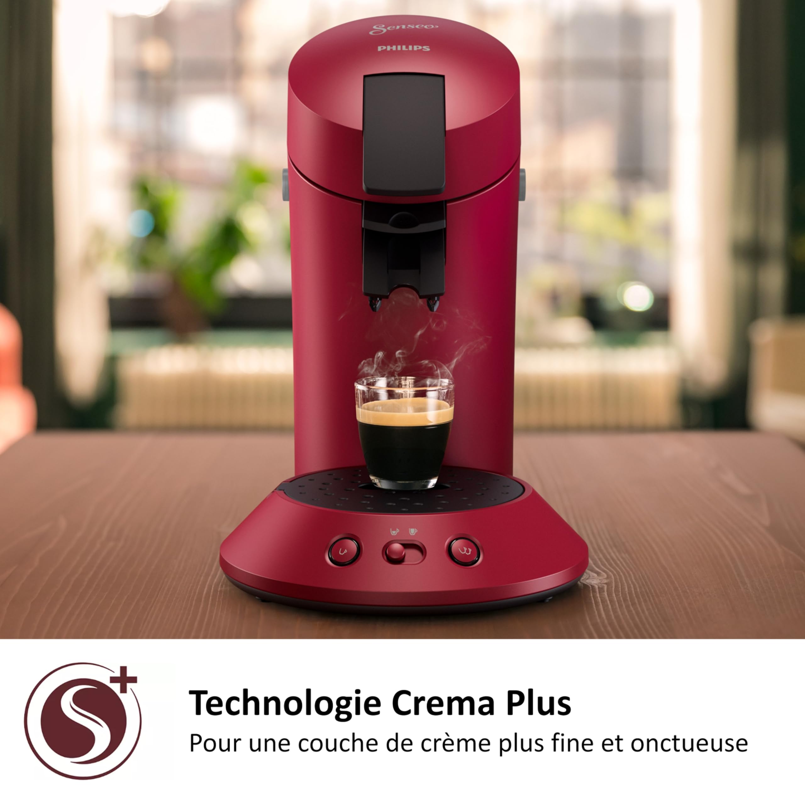 Cafetière Senseo Original Plus Rouge Vif – Système Dosettes – CSA210/91