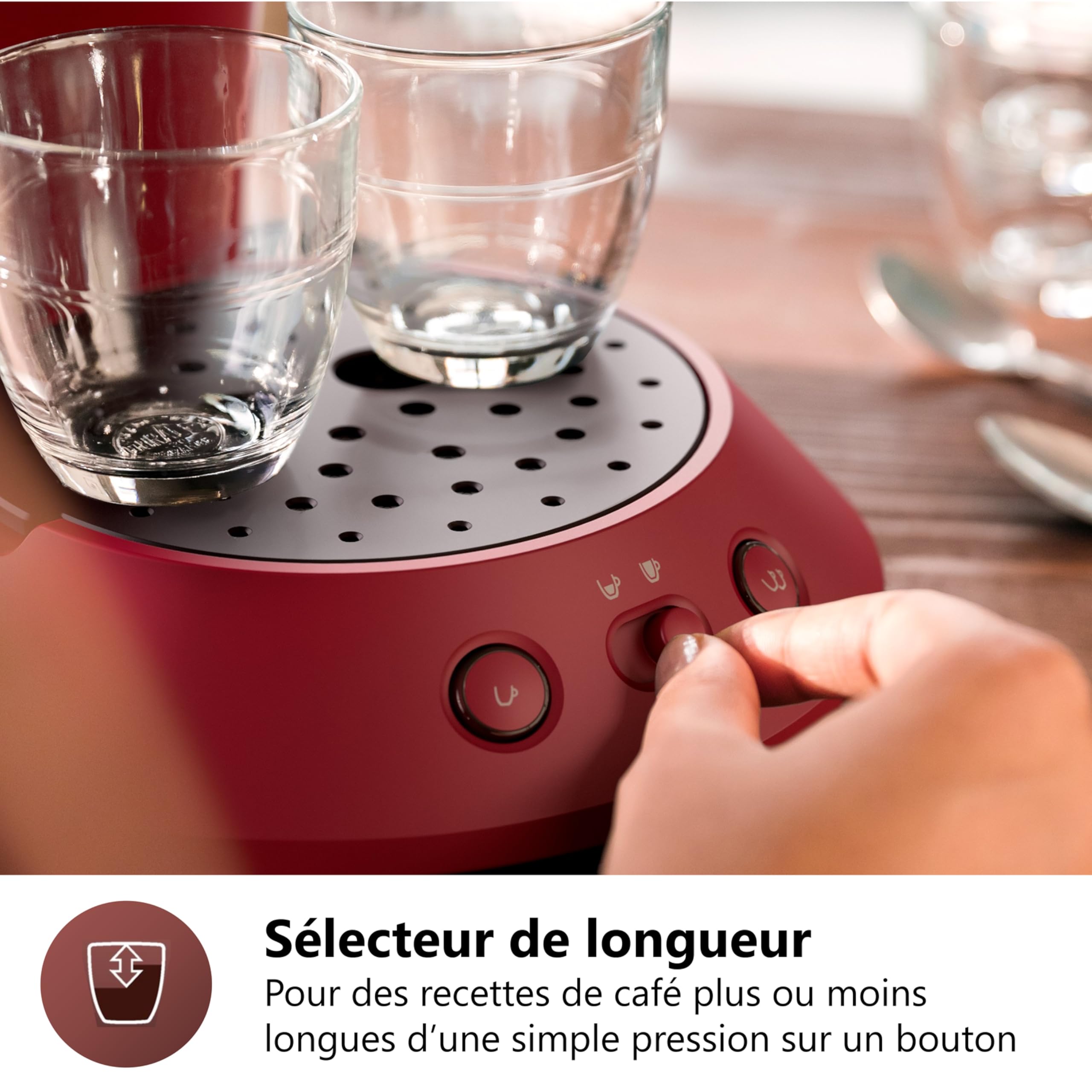 Cafetière Senseo Original Plus Rouge Vif – Système Dosettes – CSA210/91