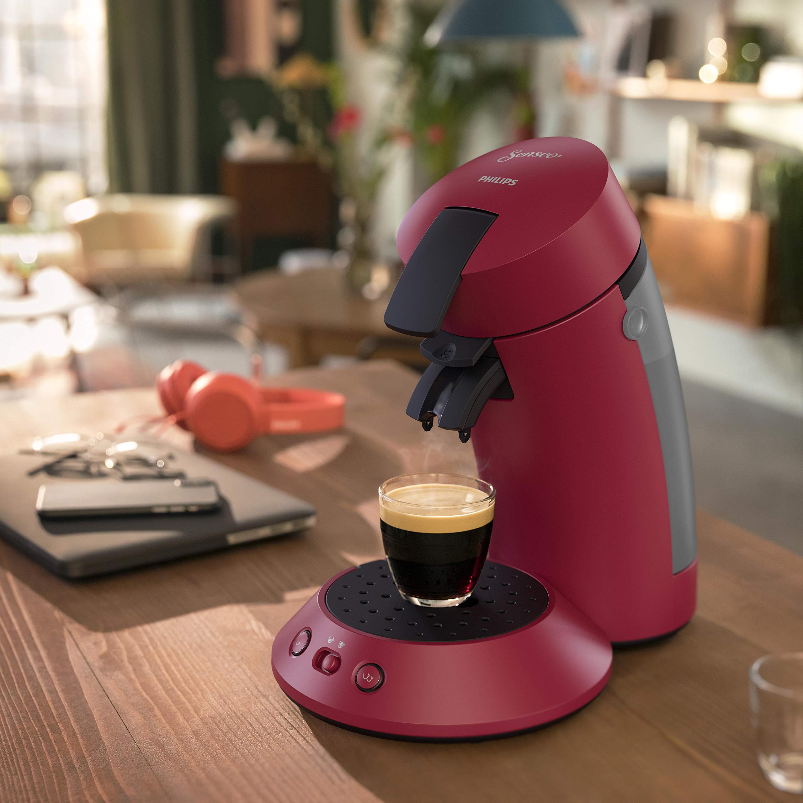 Cafetière Senseo Original Plus Rouge Vif – Système Dosettes – CSA210/91